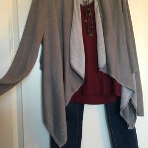 Gray Waterfall Cardigan | size medium | Fever brand